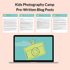 Kids Photography Camp Blog Post Bundle