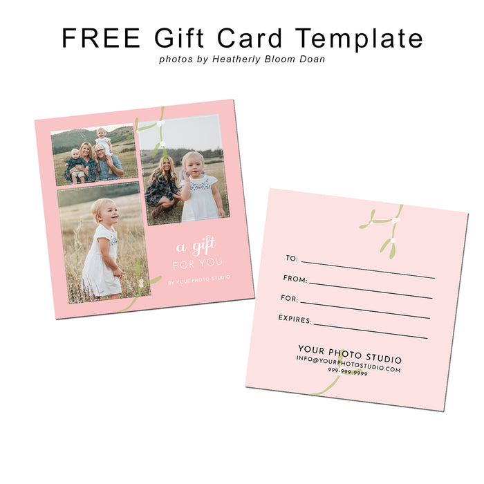 FREE Photography Gift Card Template