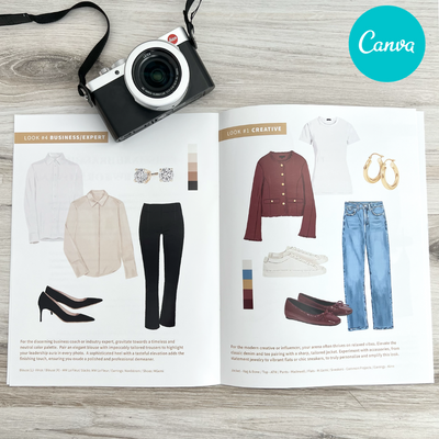 Personal Brand Canva Magazine Template What to Wear