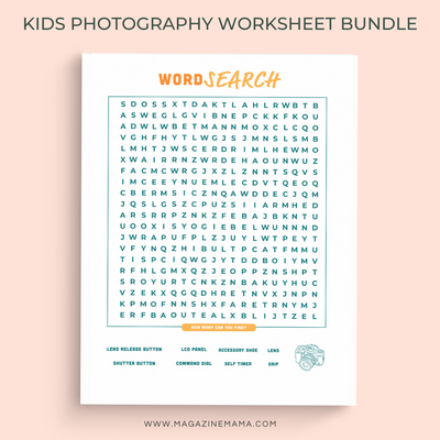 Kids Photography Worksheet Bundle