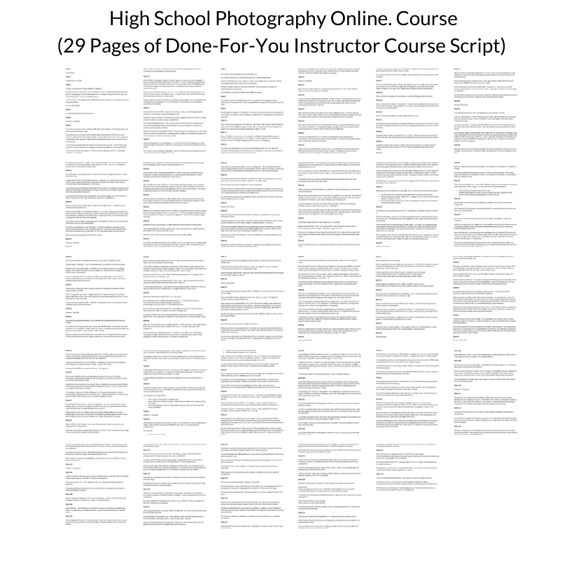 Teach Photography to High School Students Online