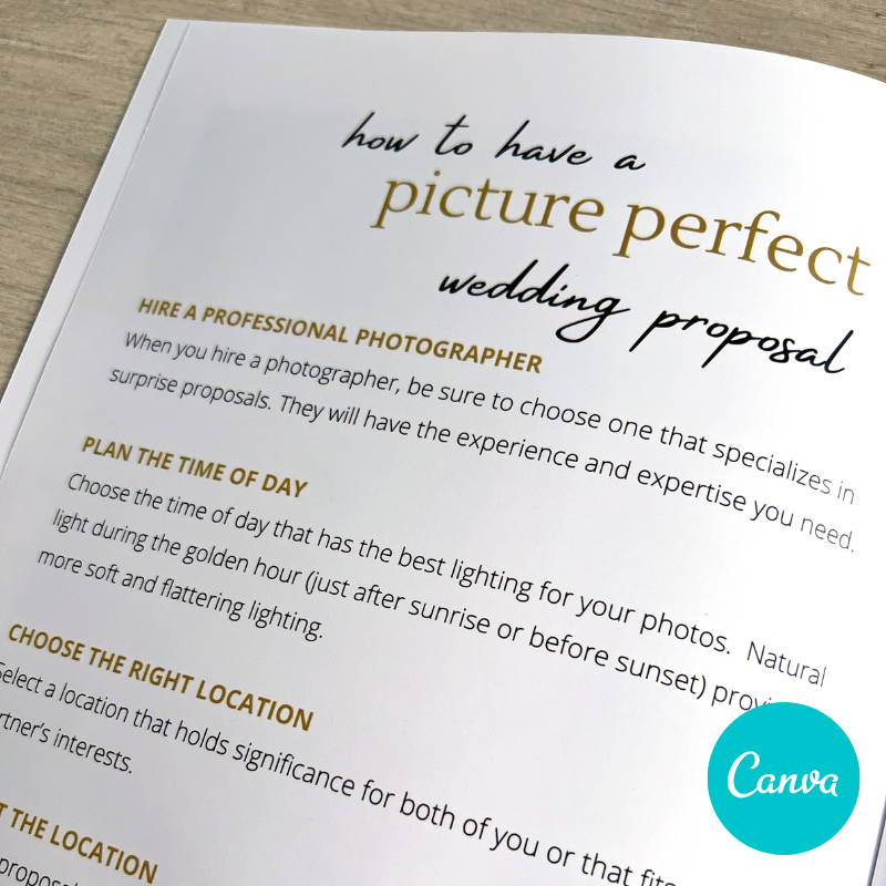 Wedding Proposal Photography Magazine Tempalte