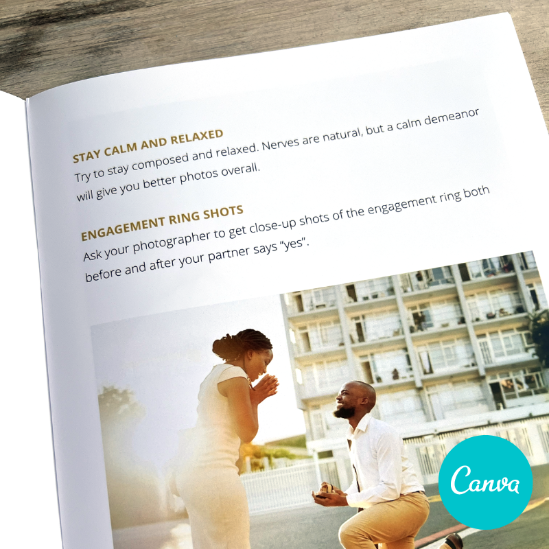 Wedding Proposal Photography Magazine Tempalte