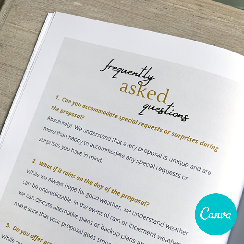 Wedding Proposal Photography Magazine Tempalte