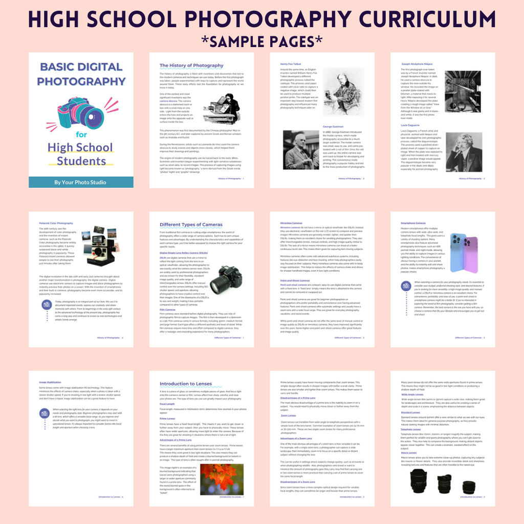 High School Photography Curriculum Bundle