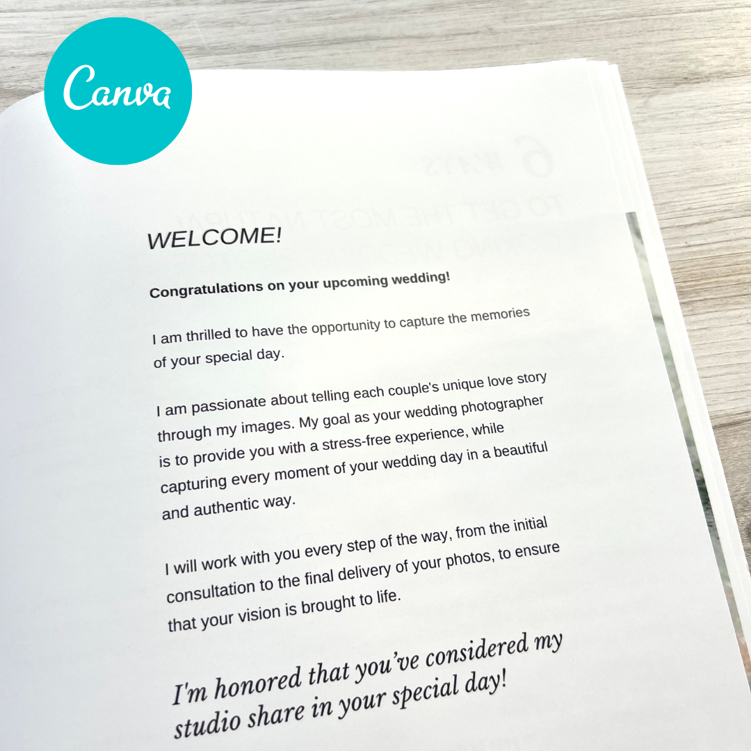 Wedding Photographer Canva Magazine Template