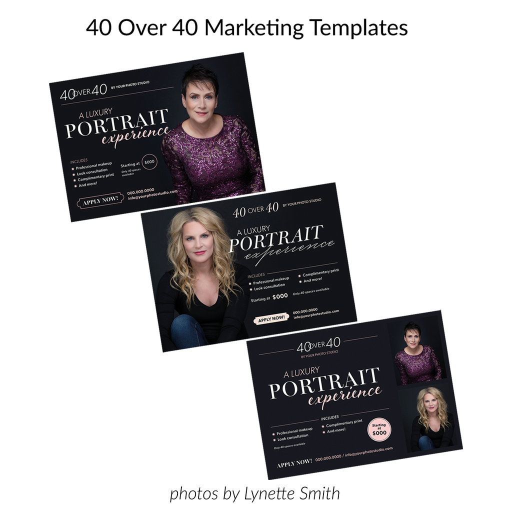 40 Over 40 Photography Campaign Session Marketing Templates