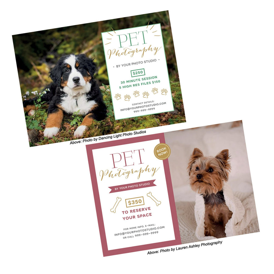Pet or Dog Photography Marketing Templates (Set of 2)