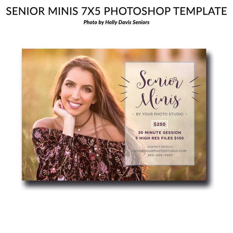 Senior Mini Sessions 7x5 Photoshop Template 01