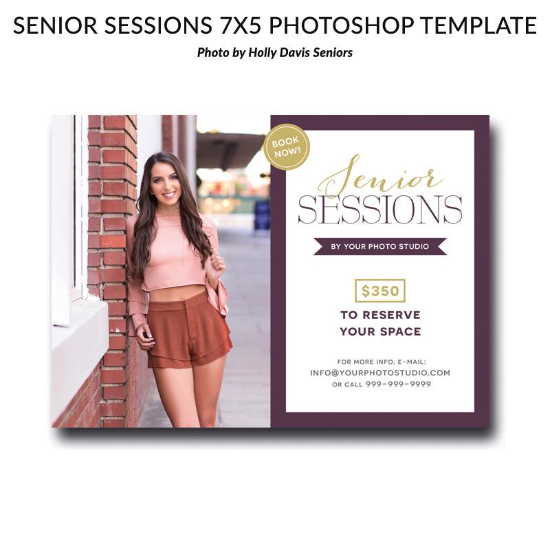 Senior Sessions 7x5 Photoshop Template 02