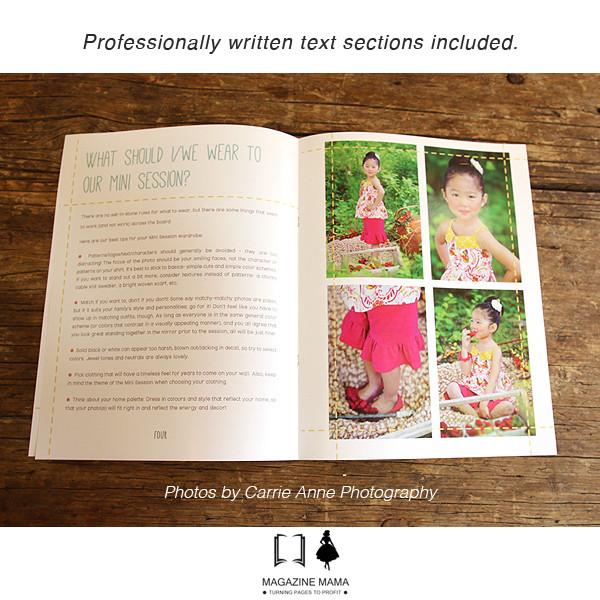 8.5x11 Magazine Template - Mini Sessions Welcome Guide Template