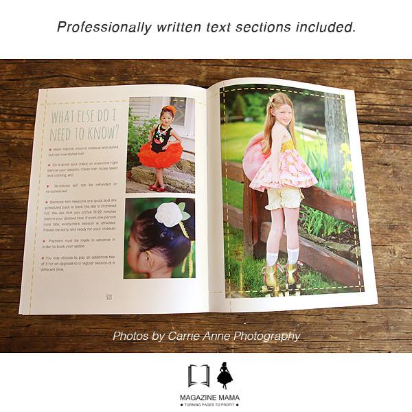 8.5x11 Magazine Template - Mini Sessions Welcome Guide Template