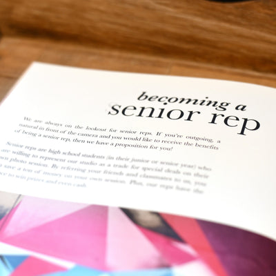 Becoming a senior rep article included in this senior photography template