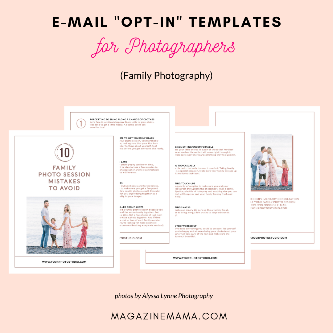 Photographer Lead Magnet Templates (Family 01)