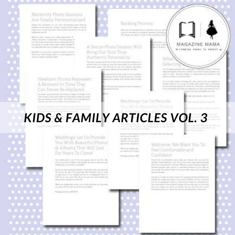 Photography Text: Kids and Family