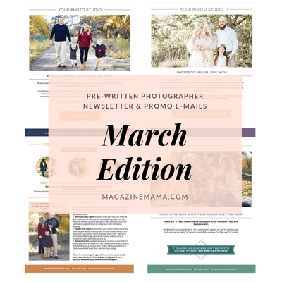 Photography E-mail Newsletter Templates - March