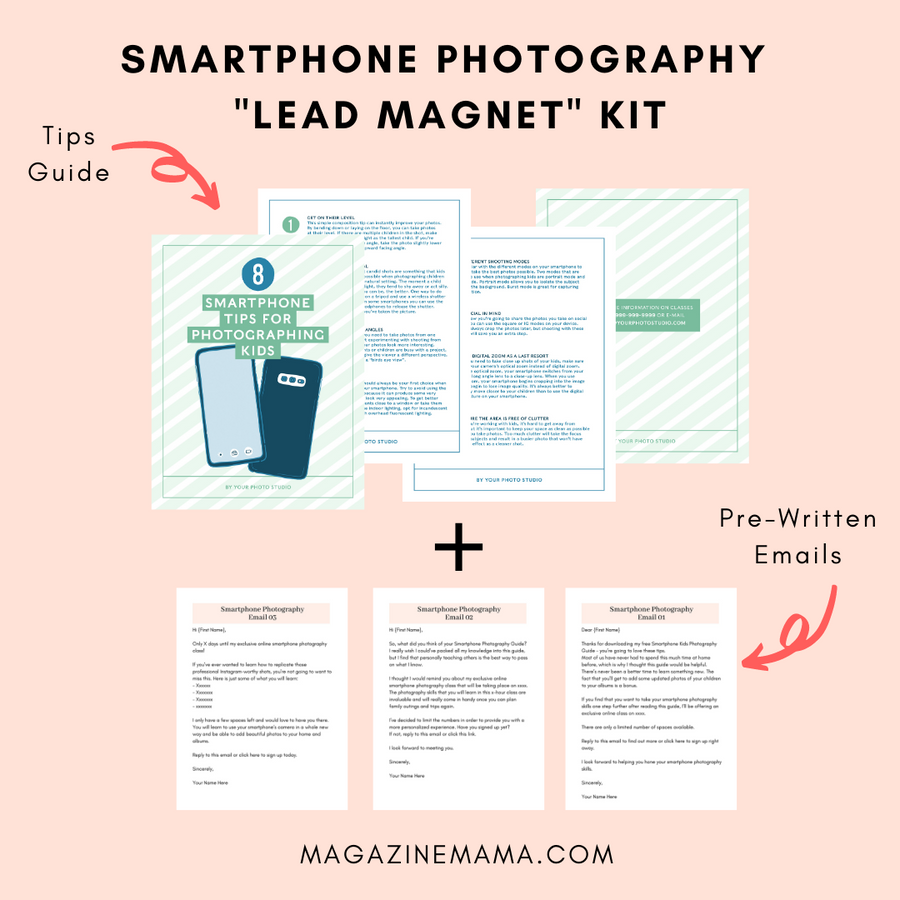 Smartphone Photography Lead Magnet Kit for Teaching Photography Online