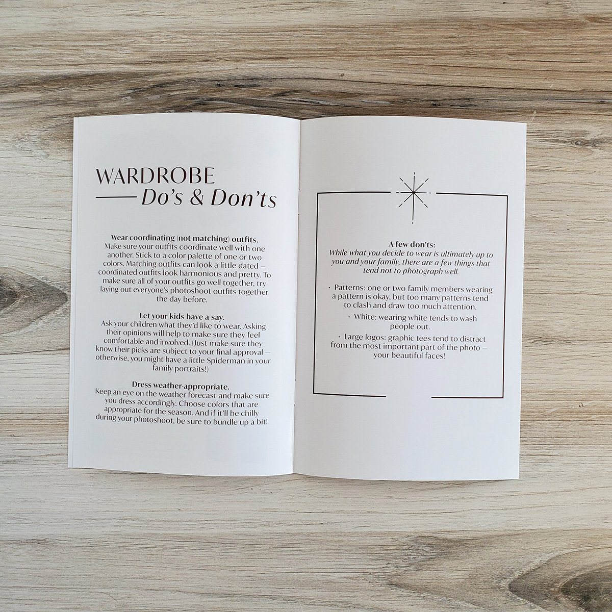 What to Wear Guide Template Photographer Winter Style Guide