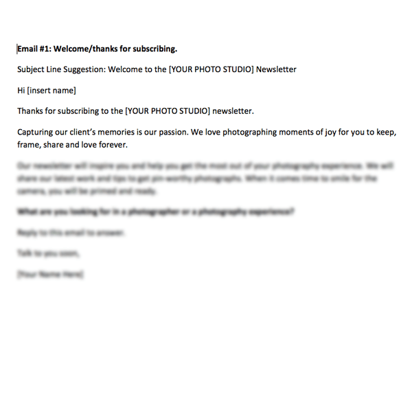 Photography Pre-written E-mail Autoresponders (Set of 5) General Photography