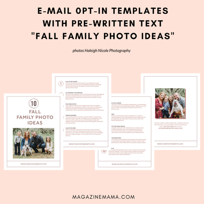 Photographer Lead Magnet Template Kit (Fall Family Photo Tips)
