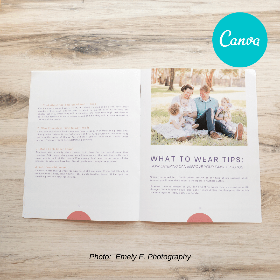 Family Welcome Guide Canva Template for Photographers