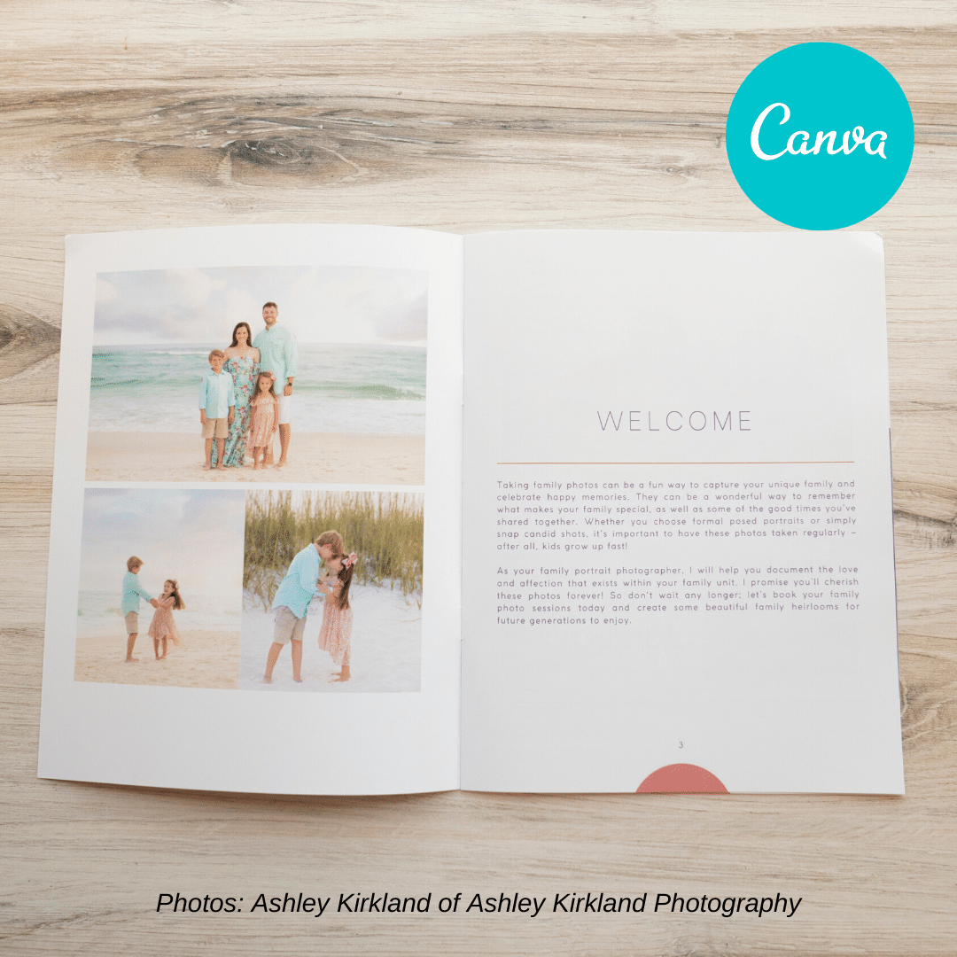 Family Welcome Guide Canva Template for Photographers