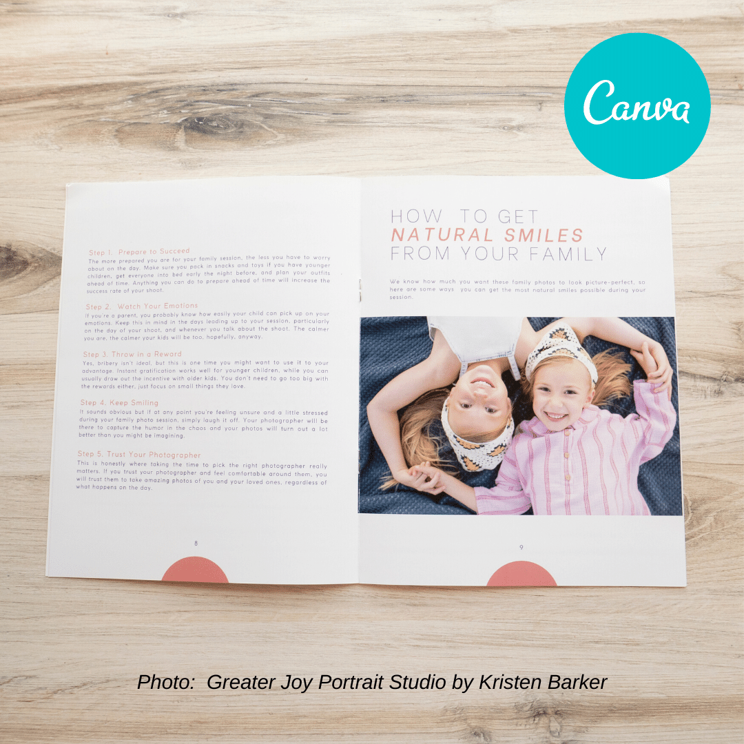 Family Welcome Guide Canva Template for Photographers