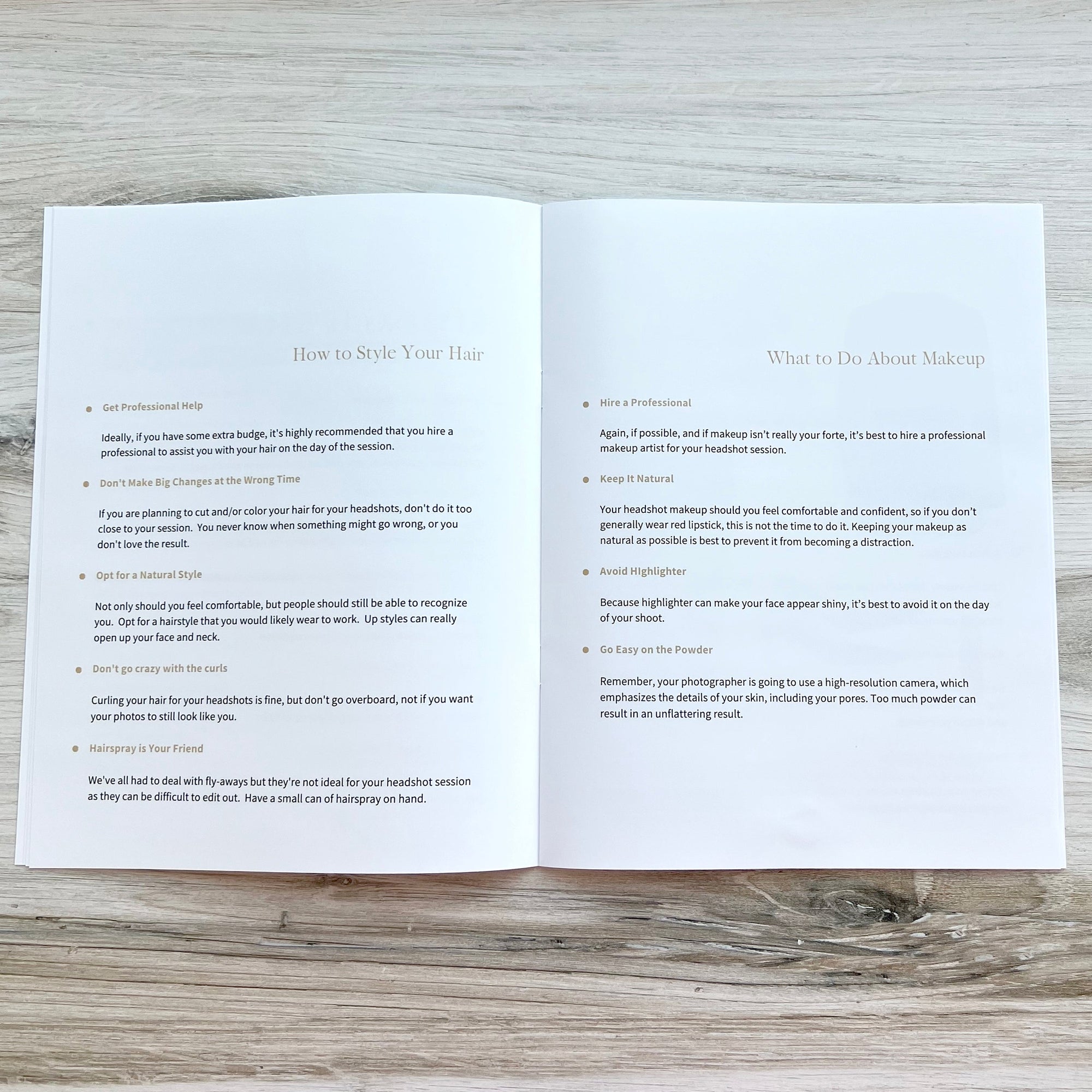 Headshots Photography Marketing Template What to Wear Guide (Canva Template Version)