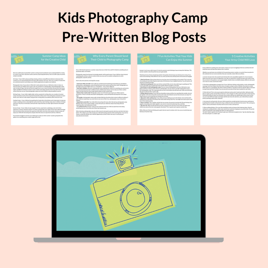 Kids Photography Camp Pre-Written Blog Post Bundle