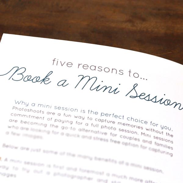 Mini-Magazine - Mini Session Welcome Guide Template