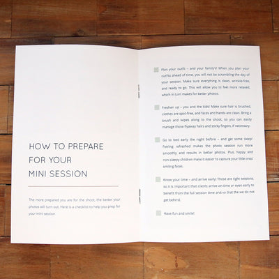 Photography Mini Session Welcome Guide Template