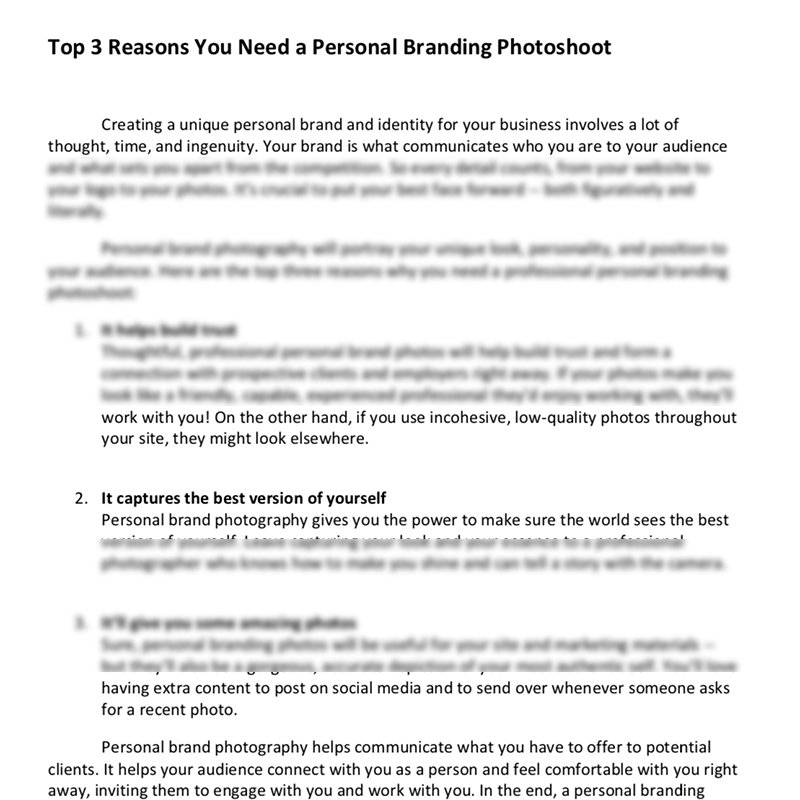 Personal  Branding Photography Pre-Written Blog Post Bundle