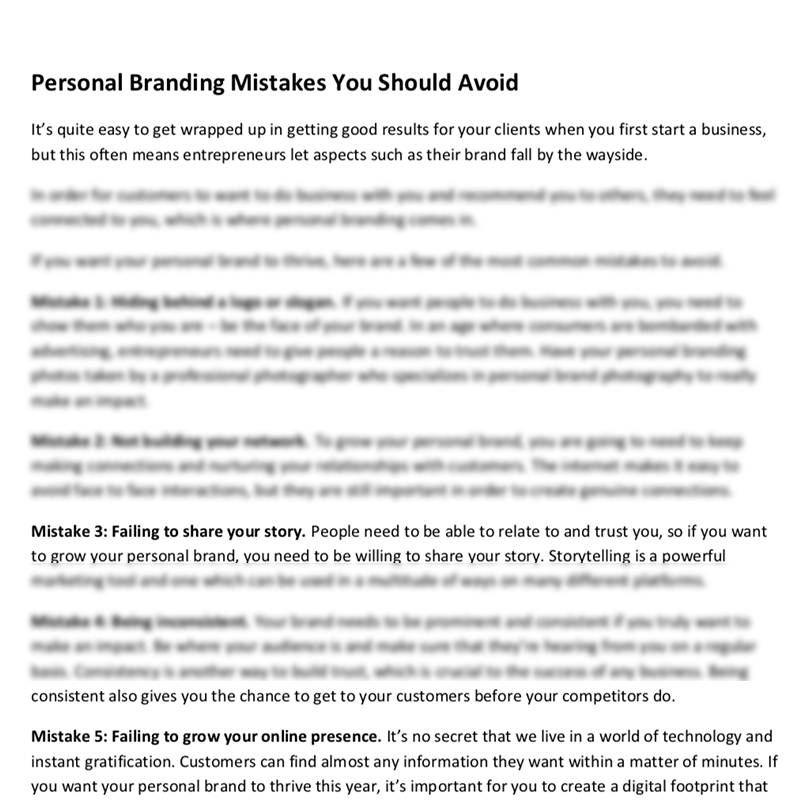 Personal  Branding Photography Pre-Written Blog Post Bundle