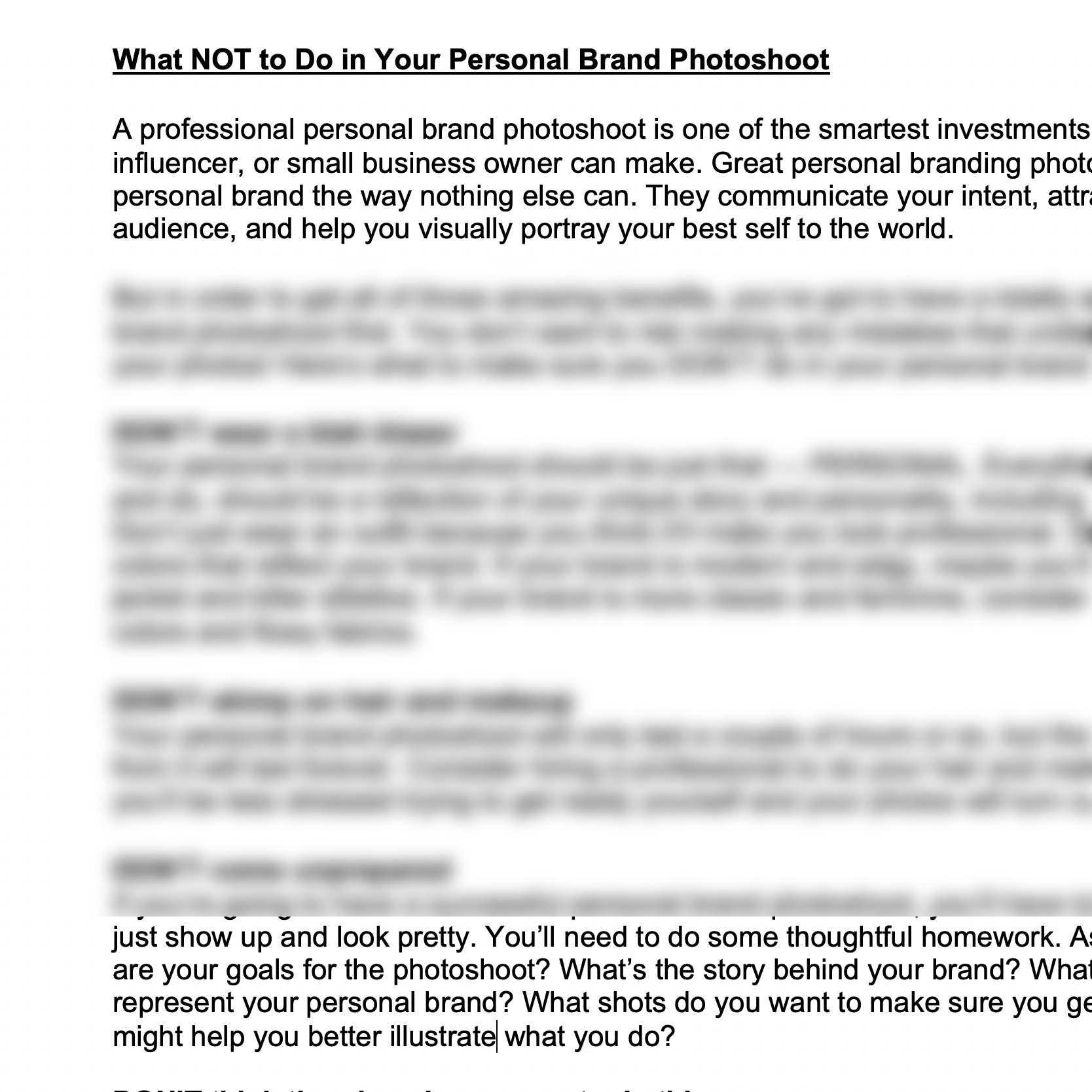 Personal  Brand Photography Blog Post Bundle Vol. 2