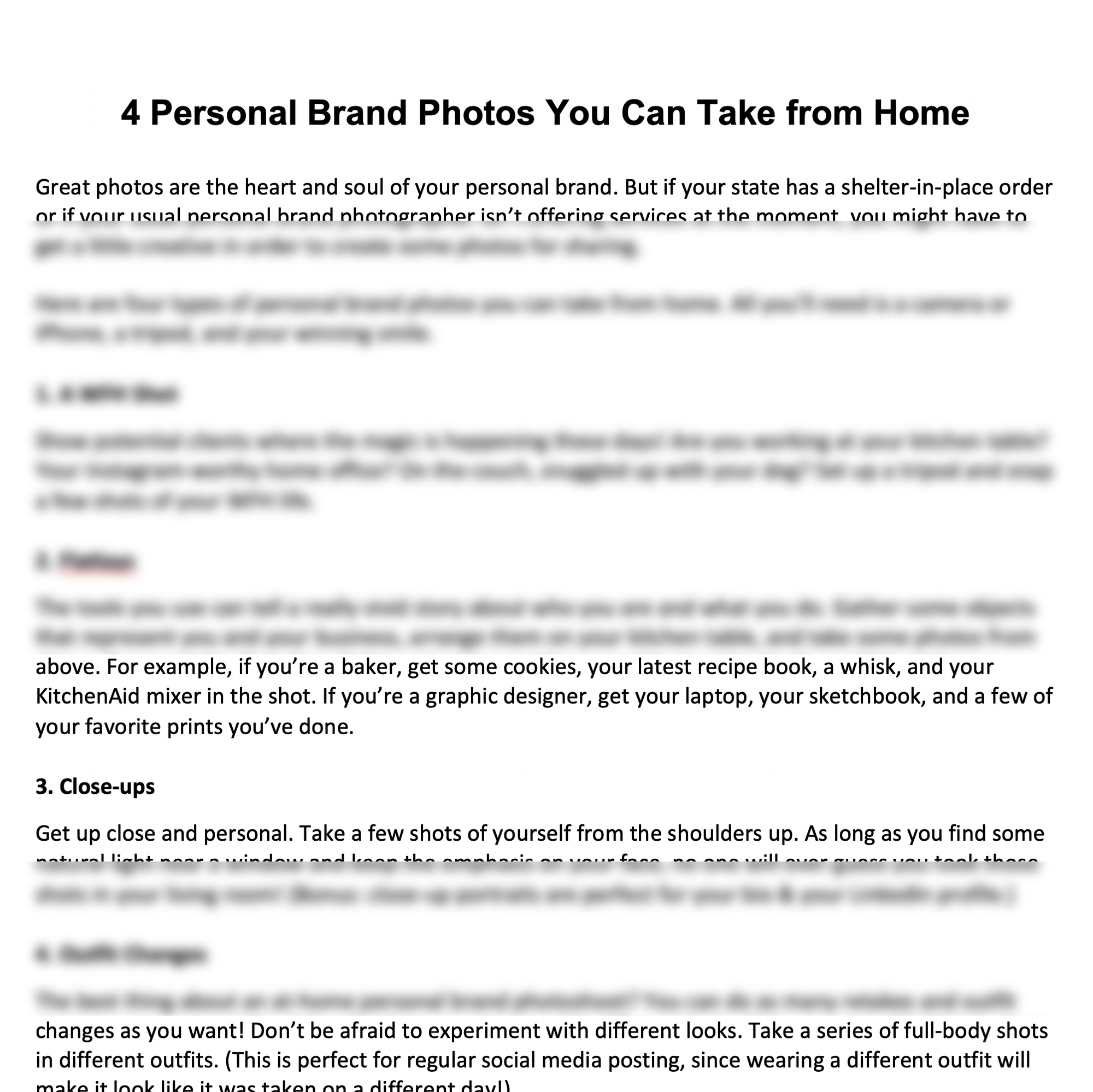 Personal  Branding Photography Blog Posts Quarantine Edition
