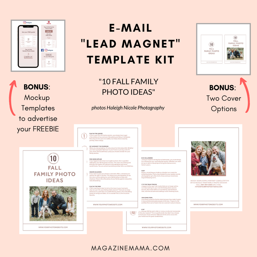 Photographer Lead Magnet Template Kit (Fall Family Photo Tips)