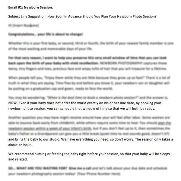 Photographer email templates sample text