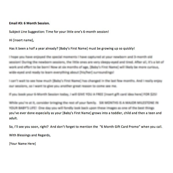 photographer email templates newborn photography