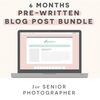 Pre-Written Blog Posts for High School Senior Photographers (6 Month Bundle)