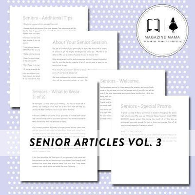 Copy of Senior Photographer Marketing Pre-Written Articles Bundle (Set of 12)