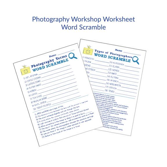 Teaching Photography Worksheets