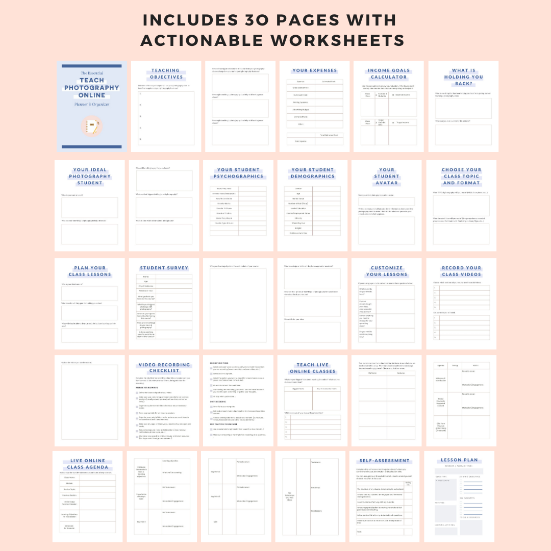 Teach Photography Online Planner & Organizer