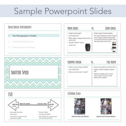 Sample Slides of Powerpoint for Teaching Photography