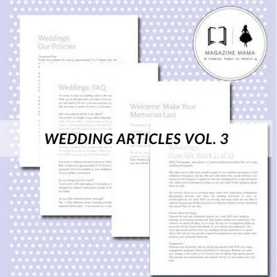 Wedding Photography Text (Set of 17 Articles)