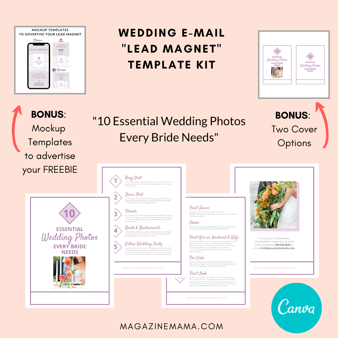Wedding Photographer Lead Magnet Template Kit
