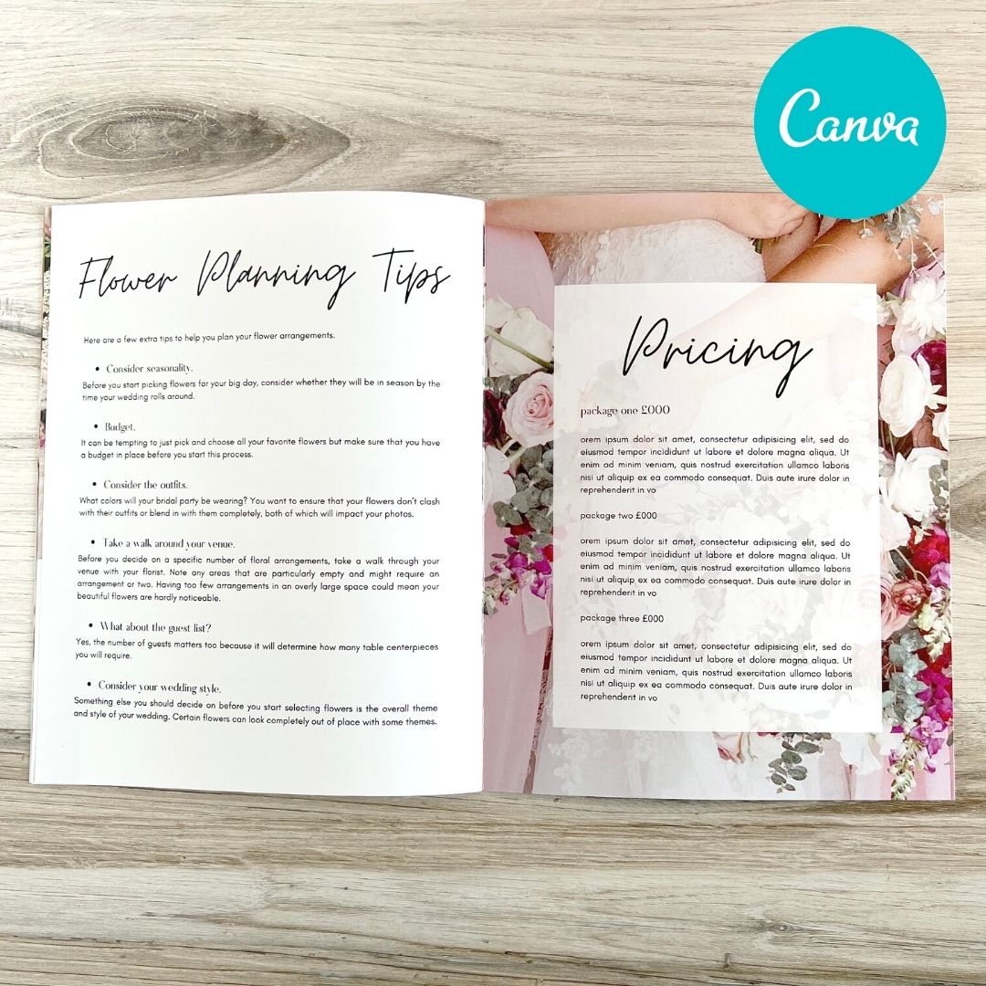 Wedding and Event Flowers Canva Template