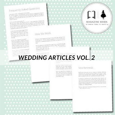 Wedding Photography Text (Set of 17 Articles)